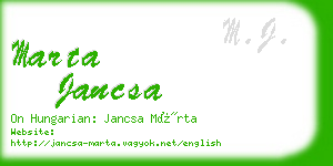 marta jancsa business card